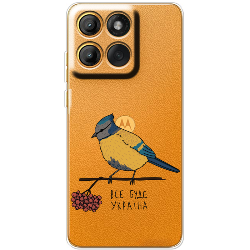 Прозорий чохол BoxFace Moto Edge 60 Синиця і калина