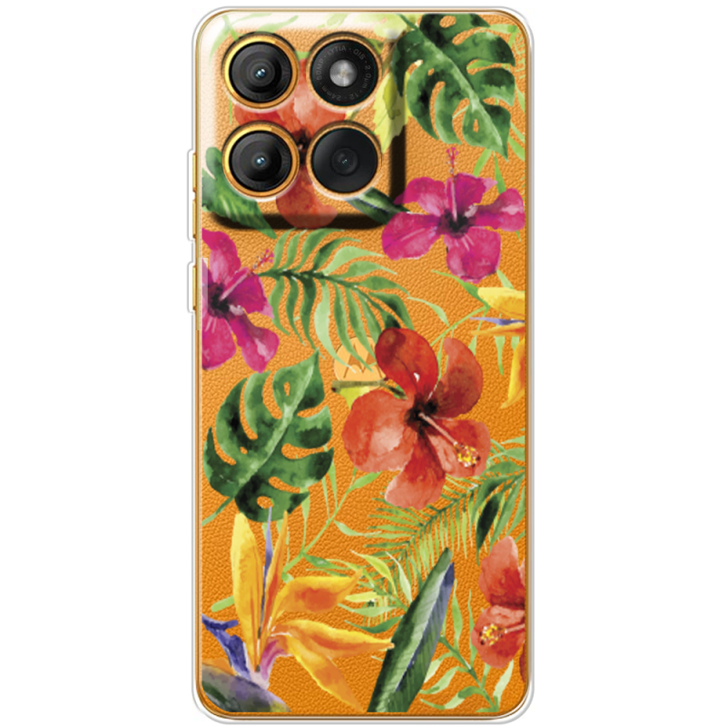 Прозорий чохол BoxFace Moto Edge 60 Tropical Flowers