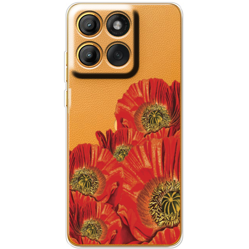 Прозорий чохол BoxFace Moto Edge 60 Red Poppies