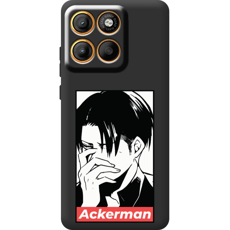 Чорний чохол BoxFace Moto Edge 60 Attack On Titan - Ackerman