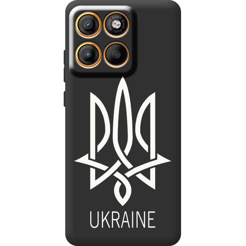 Чорний чохол BoxFace Moto Edge 60 Тризуб монограмма ukraine