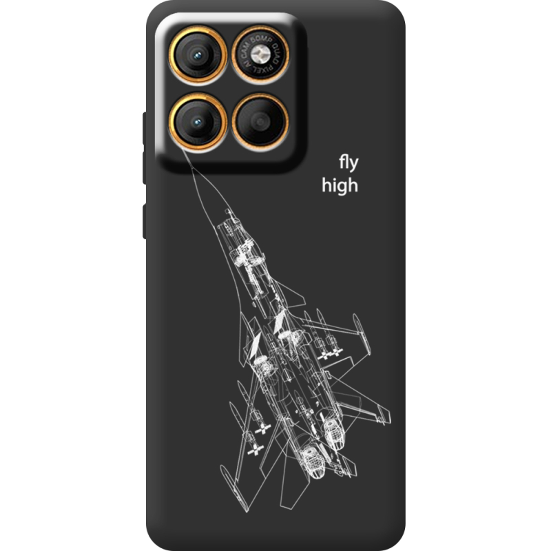 Чорний чохол BoxFace Moto Edge 60 Військовий літак