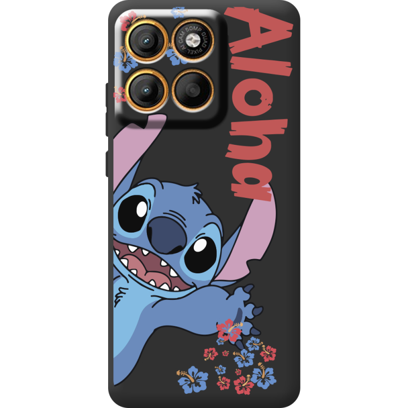 Чорний чохол BoxFace Moto Edge 60 Гавайський гість Stich