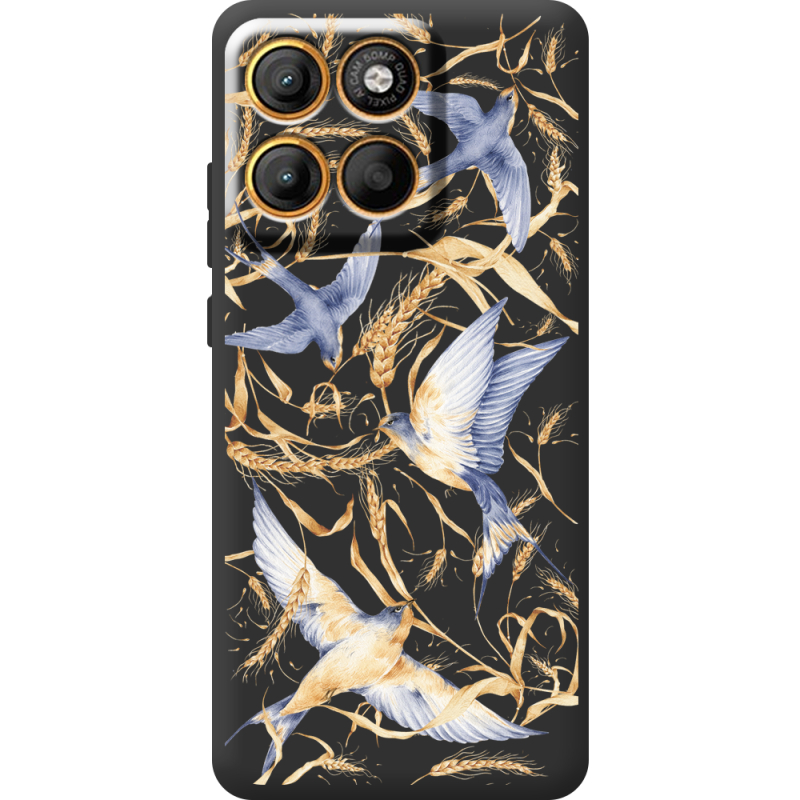 Чорний чохол BoxFace Moto Edge 60 Ластівки