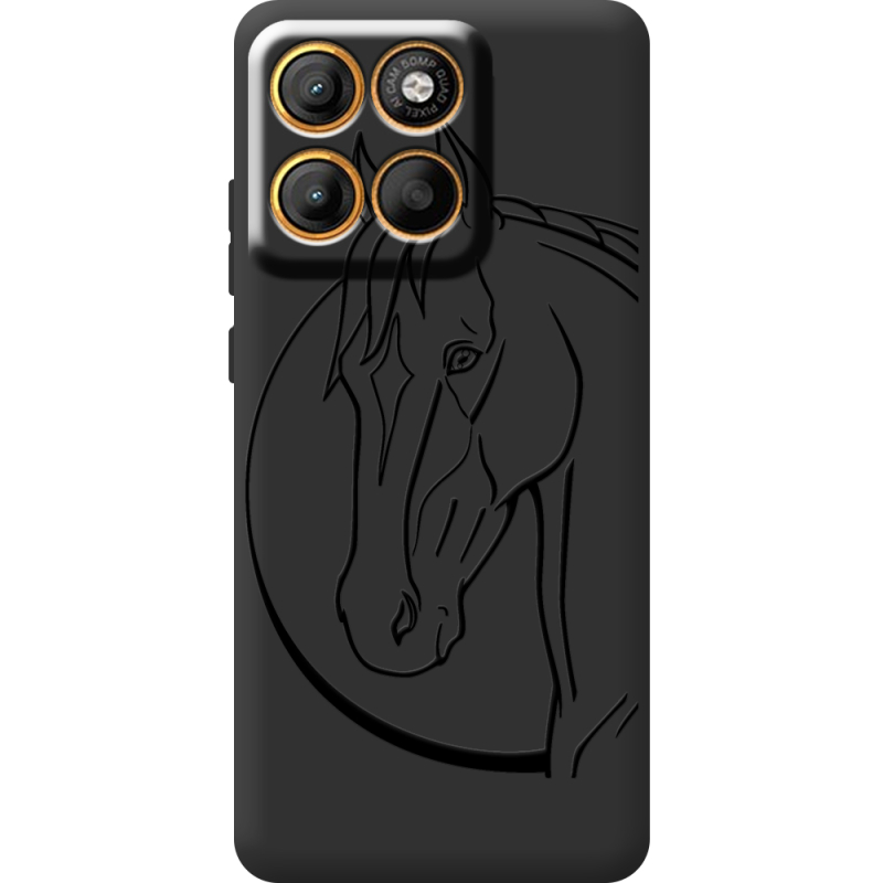 Чорний чохол BoxFace Moto Edge 60 Horse