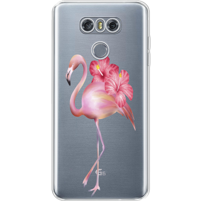 Прозрачный чехол Uprint LG G6 Floral Flamingo