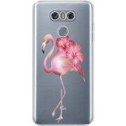 Прозрачный чехол Uprint LG G6 Floral Flamingo