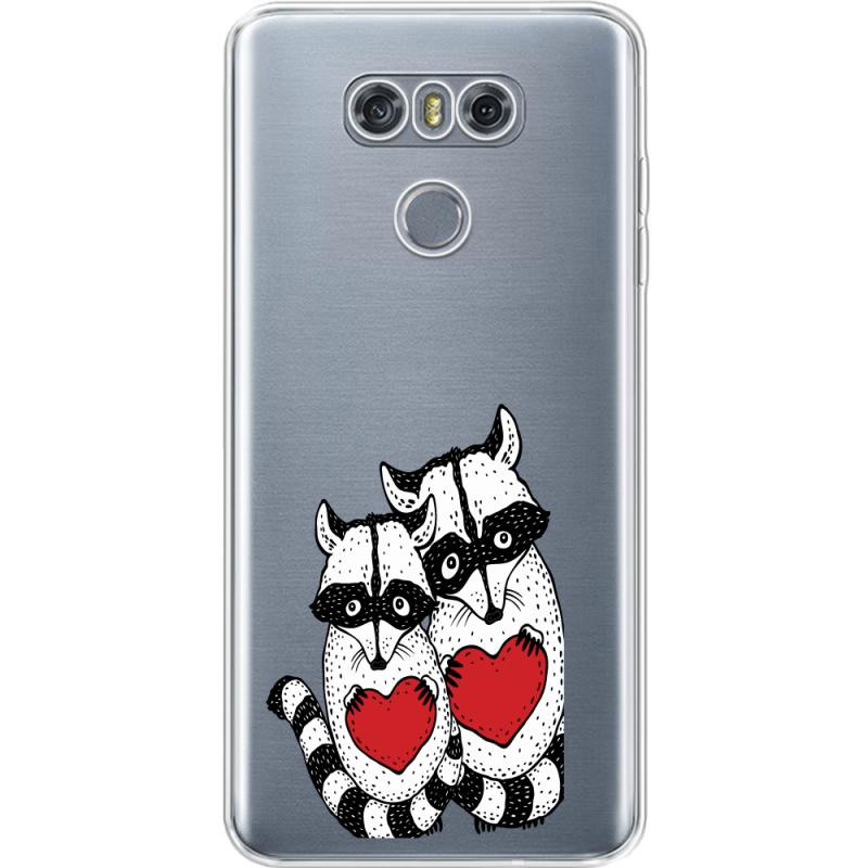 Прозрачный чехол Uprint LG G6 Raccoons in love