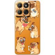 Прозорий чохол BoxFace Moto Edge 60 Fusion с 3D-глазками Pug