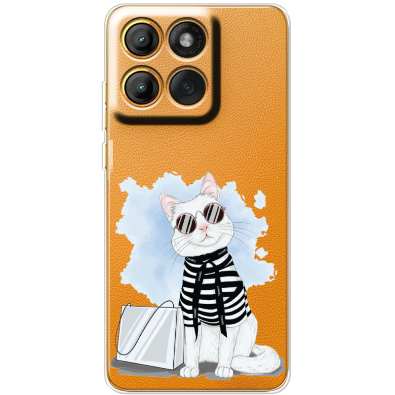 Прозорий чохол BoxFace Moto Edge 60 Fusion Cat Style