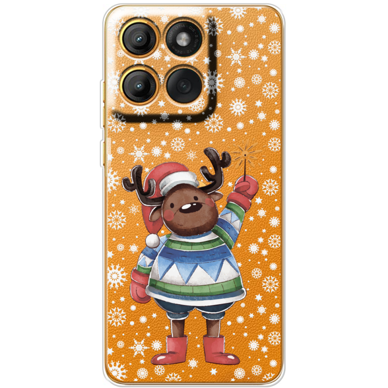 Прозорий чохол BoxFace Moto Edge 60 Fusion Christmas Deer with Snow