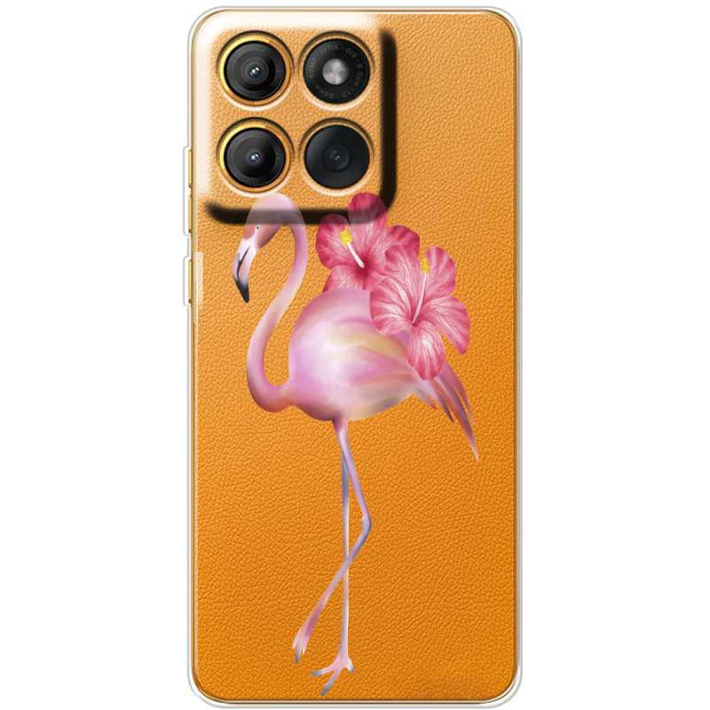 Прозорий чохол BoxFace Moto Edge 60 Fusion Floral Flamingo