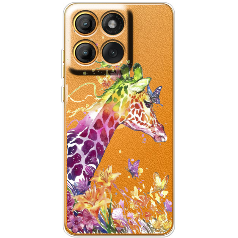 Прозорий чохол BoxFace Moto Edge 60 Fusion Colorful Giraffe