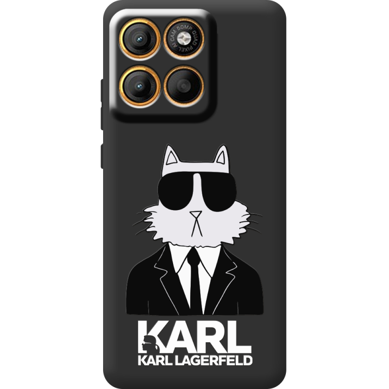 Чорний чохол BoxFace Moto Edge 60 Fusion Cat in Black