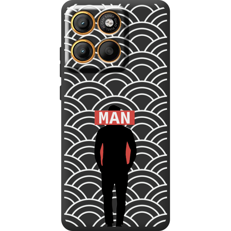 Чорний чохол BoxFace Moto Edge 60 Fusion Man Pattern