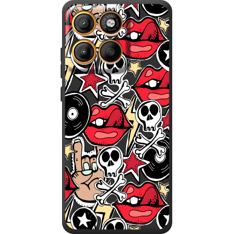Чорний чохол BoxFace Moto Edge 60 Fusion Rock Graffiti