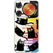 Прозорий чохол BoxFace Nubia Music 2 с 3D-глазками Black Kitty