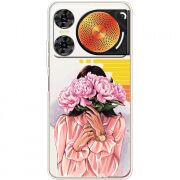 Прозорий чохол BoxFace Nubia Music 2 Девушка с Пионами