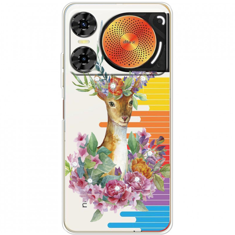 Чохол зі стразами Nubia Music 2 Deer with flowers