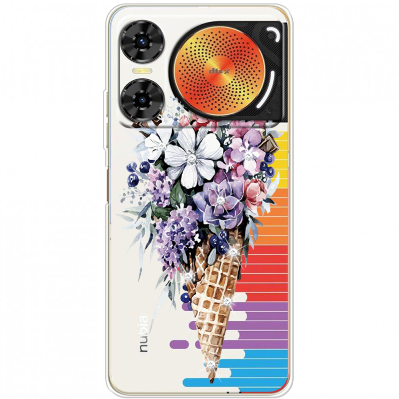 Чохол зі стразами Nubia Music 2 Ice Cream Flowers