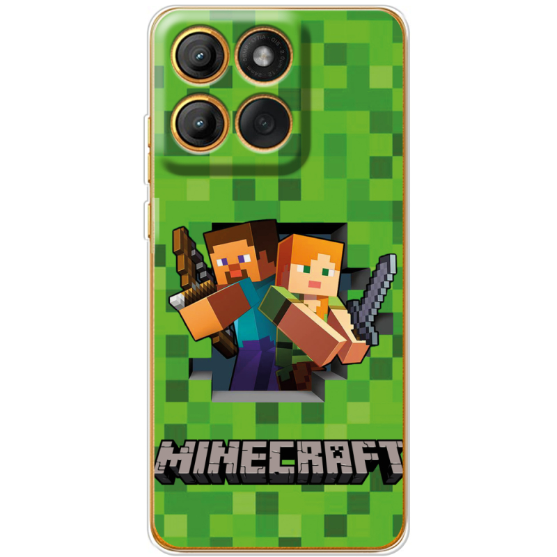 Чохол BoxFace Moto Edge 60 Pro Майнкрафт Стів і Алекс