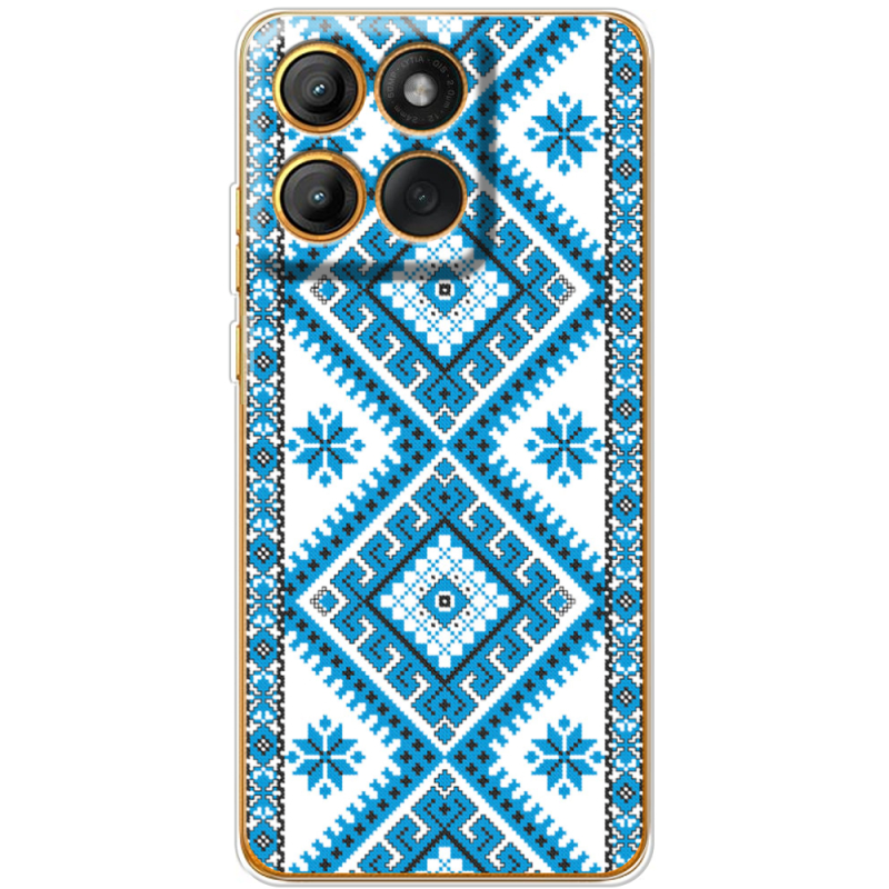 Чохол BoxFace Moto Edge 60 Pro Блакитний Орнамент