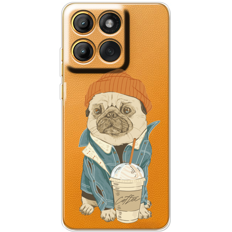 Прозорий чохол BoxFace Moto Edge 60 Pro Dog Coffeeman