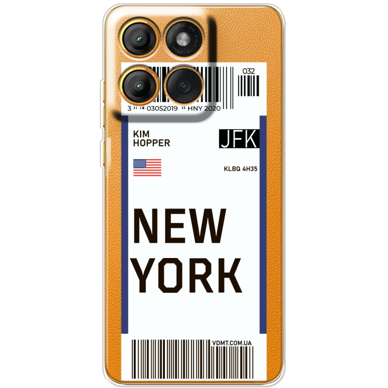 Прозорий чохол BoxFace Moto Edge 60 Pro Ticket New York