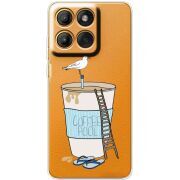 Прозорий чохол BoxFace Moto Edge 60 Pro Segull in Cofee Pool
