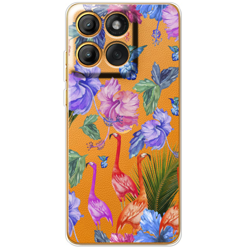 Прозорий чохол BoxFace Moto Edge 60 Pro Flamingo