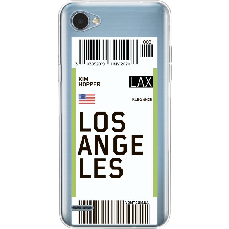 Прозрачный чехол Uprint LG Q6 A / Plus LGM700 Ticket Los Angeles