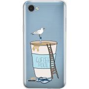 Прозрачный чехол Uprint LG Q6 A / Plus LGM700 Segull in Cofee Pool
