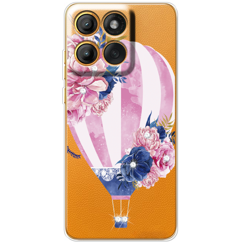 Чохол зі стразами Moto Edge 60 Pro Pink Air Baloon