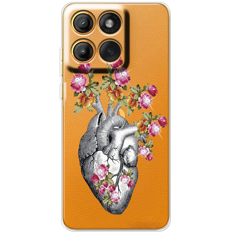 Чохол зі стразами Moto Edge 60 Pro Heart