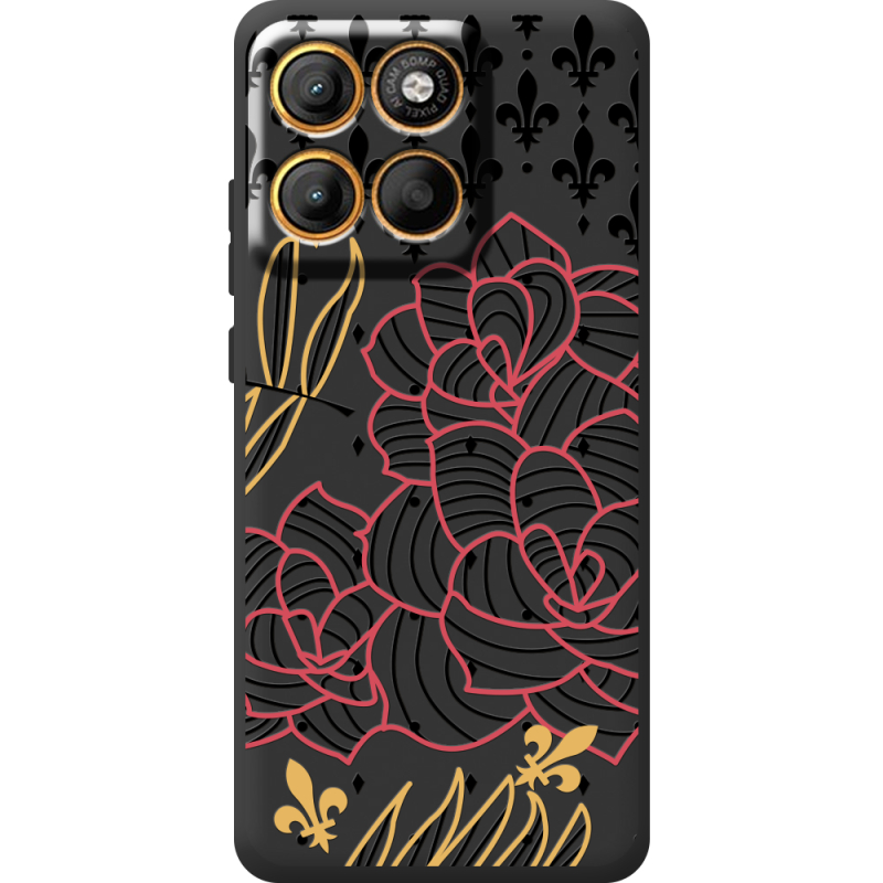 Чорний чохол BoxFace Moto Edge 60 Pro FranceFlowers