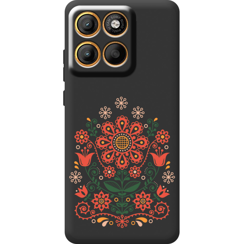Чорний чохол BoxFace Moto Edge 60 Pro Ukrainian Ornament