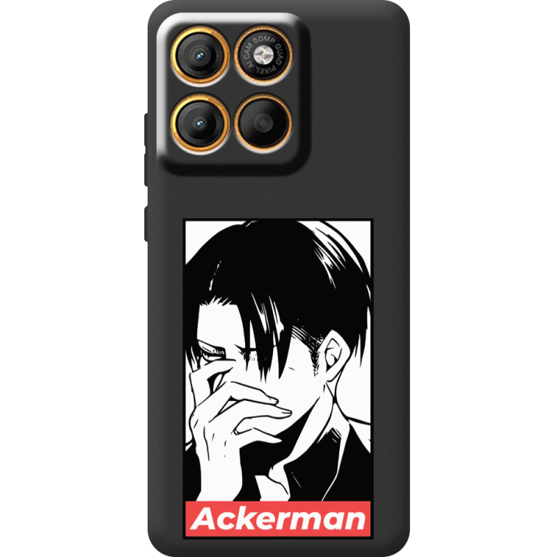 Чорний чохол BoxFace Moto Edge 60 Pro Attack On Titan - Ackerman