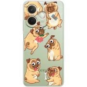 Прозорий чохол BoxFace OPPO A5 Pro с 3D-глазками Pug