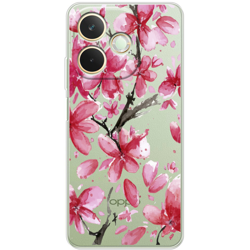 Прозорий чохол BoxFace OPPO A5 Pro Pink Magnolia