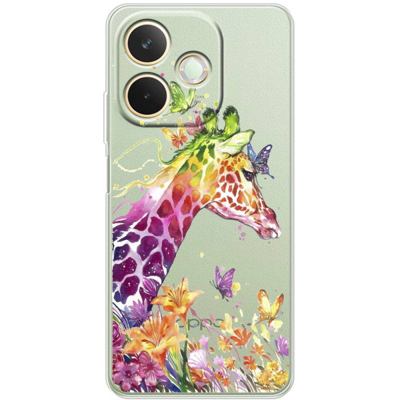 Прозорий чохол BoxFace OPPO A5 Pro Colorful Giraffe