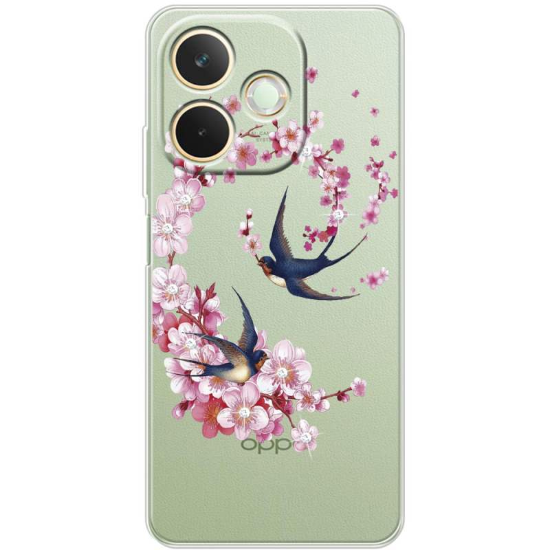 Чохол зі стразами OPPO A5 Pro Swallows and Bloom