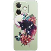 Чохол зі стразами OPPO A5 Pro Cat in Flowers