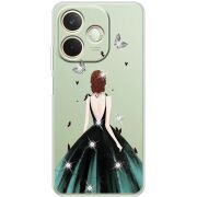 Чохол зі стразами OPPO A5 Pro Girl in the green dress