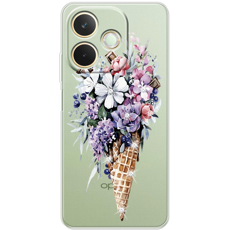 Чохол зі стразами OPPO A5 Pro Ice Cream Flowers
