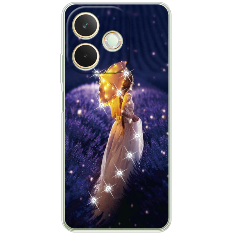 Чохол зі стразами OPPO A5 Pro Girl with Umbrella
