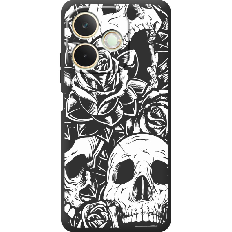 Чорний чохол BoxFace OPPO A5 Pro Skull and Roses