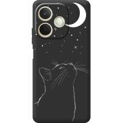 Чорний чохол BoxFace OPPO A5 Pro Місячний кіт