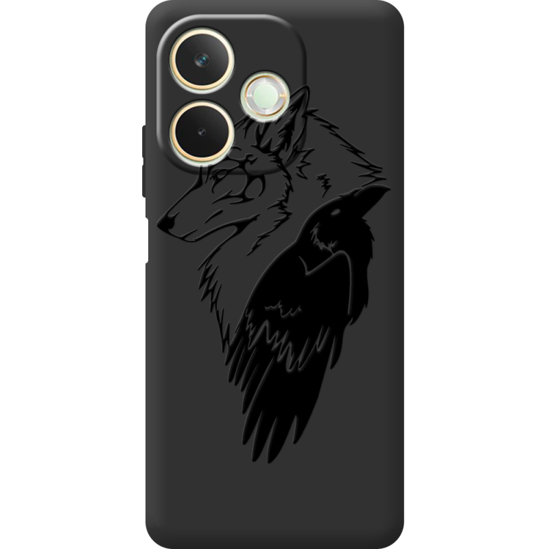 Чорний чохол BoxFace OPPO A5 Pro Wolf and Raven