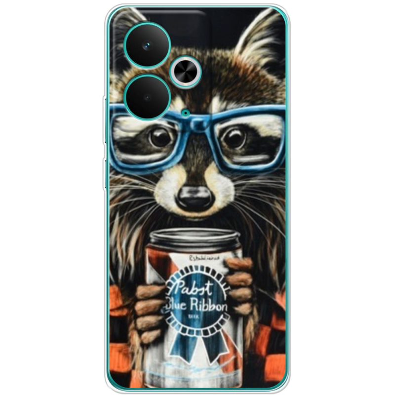 Чохол BoxFace Realme 14T Енот с банкой
