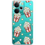 Прозорий чохол BoxFace Realme 14T с 3D-глазками Popcorn